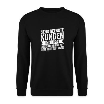 I'm typing this message with my middle finger - Unisex Sweatshirt - black - Front - Alina (178cm) & Michal (187cm)