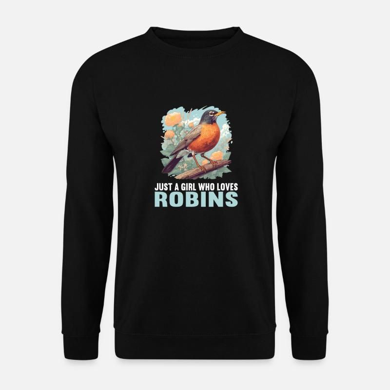 Robin Rotkehlchen - Unisex Pullover - Schwarz