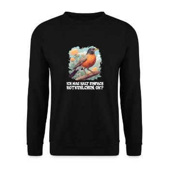Robin Rotkehlchen - Unisex Sweatshirt - black - Front - Alina (178cm) & Michal (187cm)