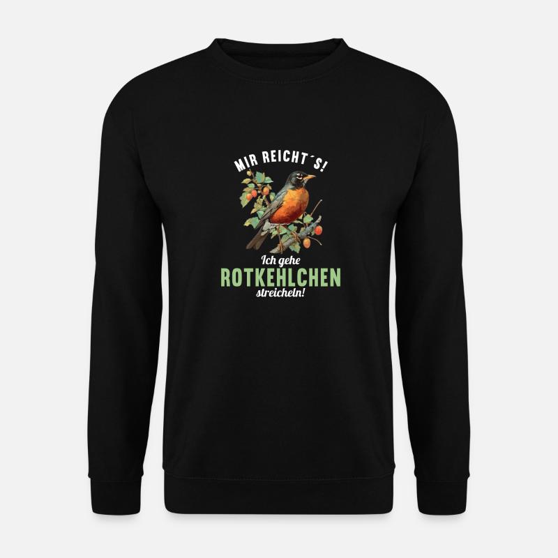 Robin Rotkehlchen - Unisex Pullover - Schwarz