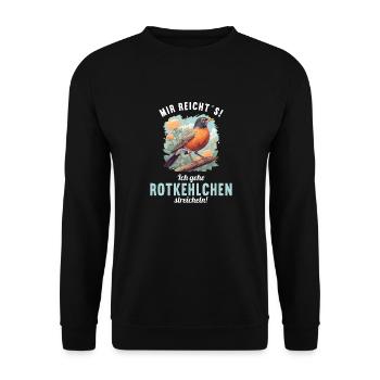 Robin Rotkehlchen - Unisex Sweatshirt - black - Front - Alina (178cm) & Michal (187cm)