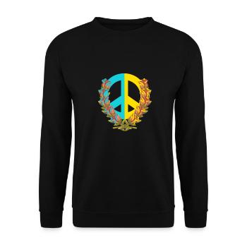 Paix Paix Ukraine Roses Fleurs Signe de la paix - Sweat-shirt Unisexe - noir - Devant - Alina (178cm) & Michal (187cm)