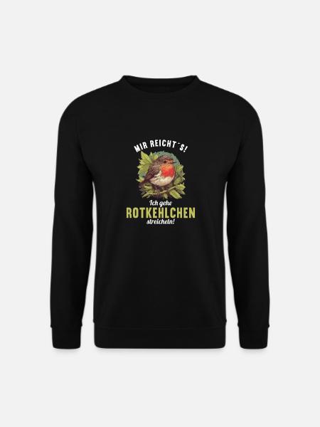 Robin Rotkehlchen - Unisex Pullover - Schwarz