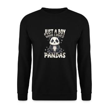 Funny Panda Animal Just A Boy Who Loves Pandas - Unisex Sweatshirt - black - Front - Alina (178cm) & Michal (187cm)