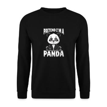 Funny Panda Animal Pretend I'm A Panda - Unisex Sweatshirt - black - Front - Alina (178cm) & Michal (187cm)