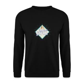 Gardasee in Venetien Italien Retro Schiff Vintage - Unisex Pullover - Schwarz - Vorne - Alina (178cm) & Michal (187cm)