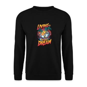 chat avec une biere à la plage - humour - Sweat-shirt Unisexe - noir - Devant - Alina (178cm) & Michal (187cm)