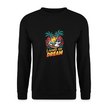 chat avec une biere à la plage - humour - Sweat-shirt Unisexe - noir - Devant - Alina (178cm) & Michal (187cm)