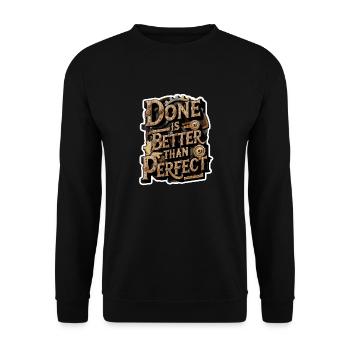 Doing is better than perfect - positive - Unisex Sweatshirt - black - Front - Alina (178cm) & Michal (187cm)