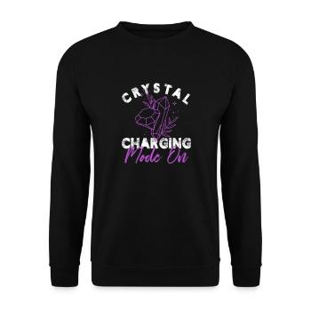 Crystal Charging Mode On Chakra Healer Lightworker - Unisex Pullover - Schwarz - Vorne - Alina (178cm) & Michal (187cm)
