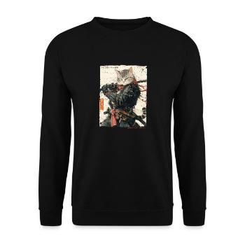 Samurai Cat Kawaii Japanese Ninja Cat - Unisex Sweatshirt - black - Front - Alina (178cm) & Michal (187cm)