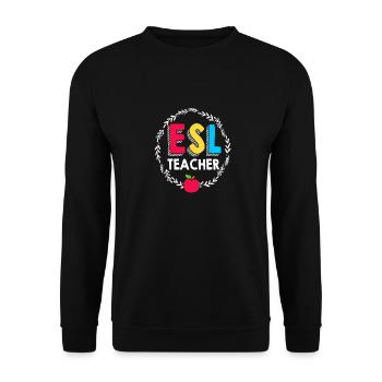 Englischlehrerin Englisch Lehrer - Unisex Pullover - Schwarz - Vorne - Alina (178cm) & Michal (187cm)