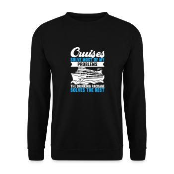 Croisière Vacances Bateau de croisière - Sweat-shirt Unisexe - noir - Devant - Alina (178cm) & Michal (187cm)