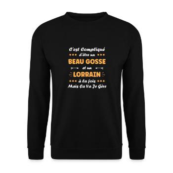 lorrain - Sweat-shirt Unisexe - noir - Devant - Alina (178cm) & Michal (187cm)