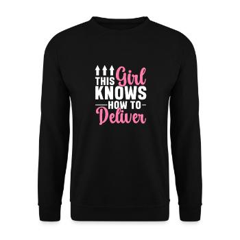 Supplier Package Delivery - Unisex Sweatshirt - black - Front - Alina (178cm) & Michal (187cm)
