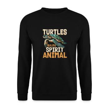 Tortue de mer Les tortues sont mon animal spirituel - Sweat-shirt Unisexe - noir - Devant - Alina (178cm) & Michal (187cm)