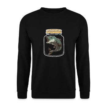 Fish Fish Angler Fishing Fishing - Unisex Sweatshirt - black - Front - Alina (178cm) & Michal (187cm)