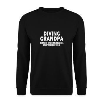 Diving Grandpa Gifts For Grandpa Men - Unisex Sweatshirt - black - Front - Alina (178cm) & Michal (187cm)