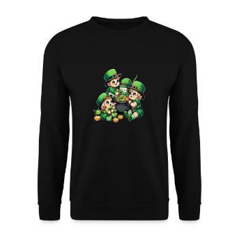 Happy Leprechaun (Irish Leprechaun) Babies - Unisex Sweatshirt - black - Front - Alina (178cm) & Michal (187cm)