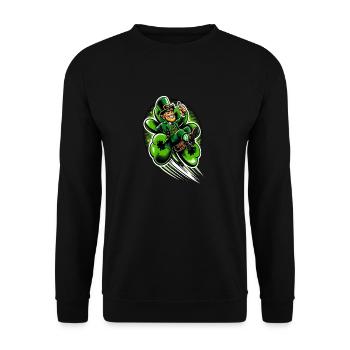 Flying Leprechaun (Irish Leprechaun) - Unisex Sweatshirt - black - Front - Alina (178cm) & Michal (187cm)