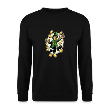 Lucky Leprechaun (Irish Leprechaun) - Unisex Sweatshirt - black - Front - Alina (178cm) & Michal (187cm)