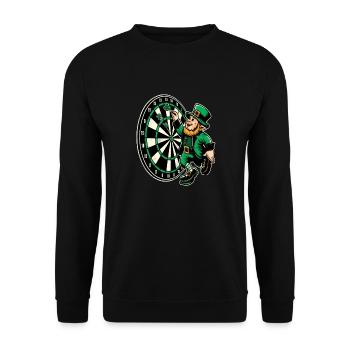 Fléchettes jouant du lutin (lutin irlandais) - Sweat-shirt Unisexe - noir - Devant - Alina (178cm) & Michal (187cm)