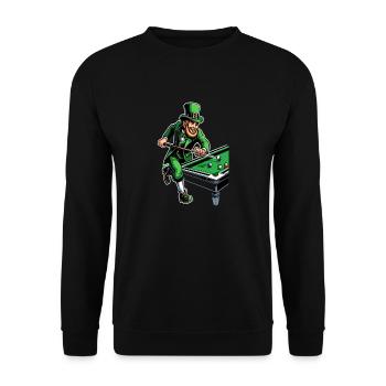 Billiards Playing Leprechaun (Irish Leprechaun) - Unisex Sweatshirt - black - Front - Alina (178cm) & Michal (187cm)