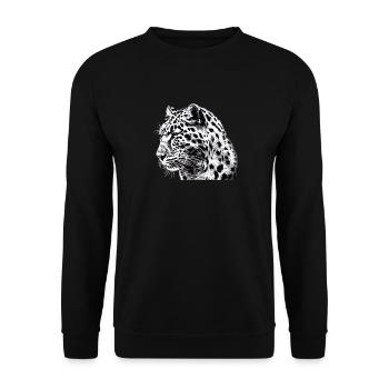 Amur Leopard Amurleoparden Amurleopard - Unisex Sweatshirt - black - Front - Alina (178cm) & Michal (187cm)