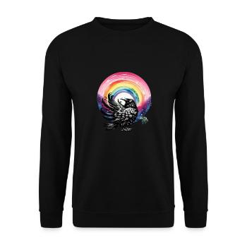 Corbeaux arc-en-ciel Corbeaux Corbeau Printemps corbeau - Sweat-shirt Unisexe - noir - Devant - Alina (178cm) & Michal (187cm)