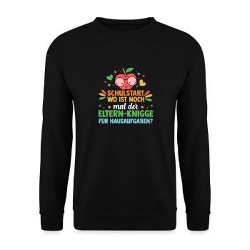 Parents School Child Primary School First Grade Enrollment - Unisex Sweatshirt - black - Front - Alina (178cm) & Michal (187cm)