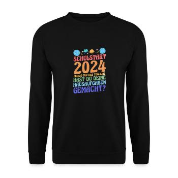 Eltern Schulkind Grundschule Erste Klasse Einschul - Unisex Pullover - Schwarz - Vorne - Alina (178cm) & Michal (187cm)