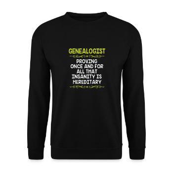Family tree genealogy - Unisex Sweatshirt - black - Front - Alina (178cm) & Michal (187cm)