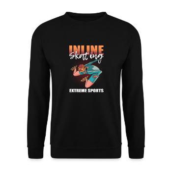 Roller Skating Roller Skates Inline Skates - Unisex Sweatshirt - black - Front - Alina (178cm) & Michal (187cm)
