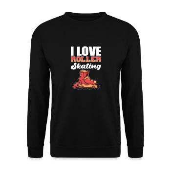 Roller Skating Roller Skates Inline Skates - Unisex Sweatshirt - black - Front - Alina (178cm) & Michal (187cm)