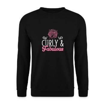 Curly Hair Afro Curls Natural Hair - Unisex Sweatshirt - black - Front - Alina (178cm) & Michal (187cm)