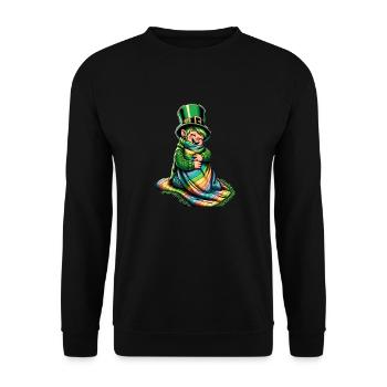 Cozy Leprechaun (Irish Leprechaun) - Unisex Sweatshirt - black - Front - Alina (178cm) & Michal (187cm)