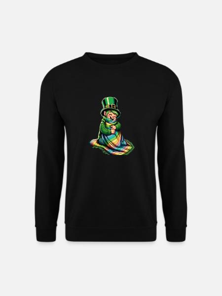Cozy Leprechaun (Irish Leprechaun) - Unisex Sweatshirt - black