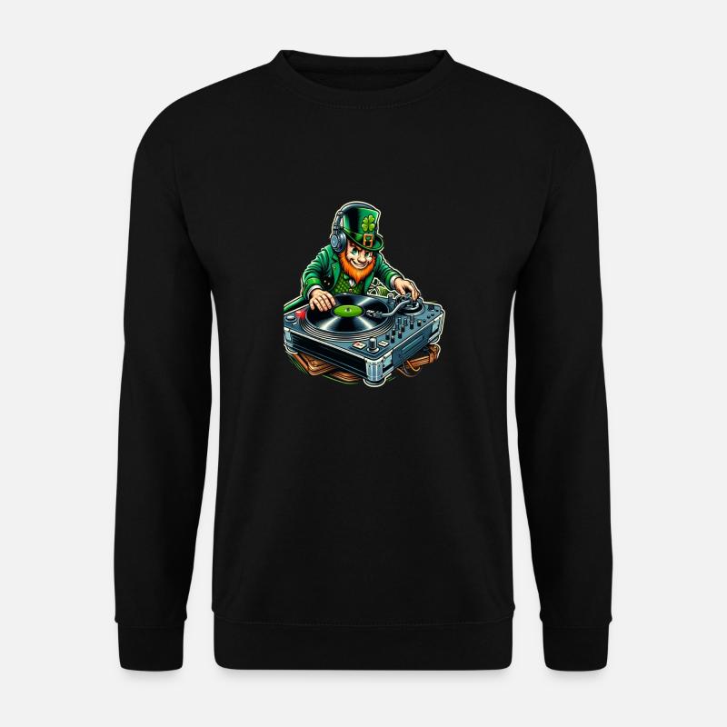 DJ Leprechaun (Irish Leprechaun) - Unisex Sweatshirt - black