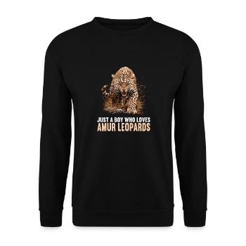Amur Leopard Amurleoparden Amurleopard - Unisex Sweatshirt - black - Front - Alina (178cm) & Michal (187cm)