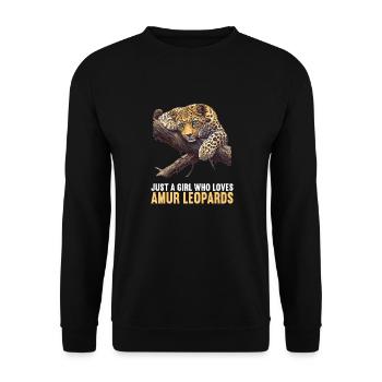 Amur Leopard Amurleoparden Amurleopard - Unisex Sweatshirt - black - Front - Alina (178cm) & Michal (187cm)