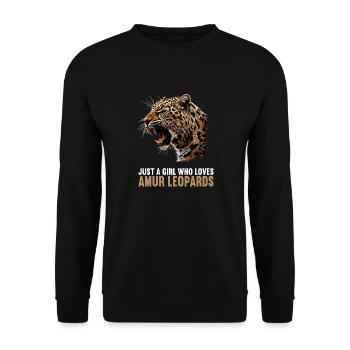 Amur Leopard Amurleoparden Amurleopard - Unisex Sweatshirt - black - Front - Alina (178cm) & Michal (187cm)