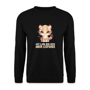 Amur Leopard Amurleoparden Amurleopard - Unisex Sweatshirt - black - Front - Alina (178cm) & Michal (187cm)