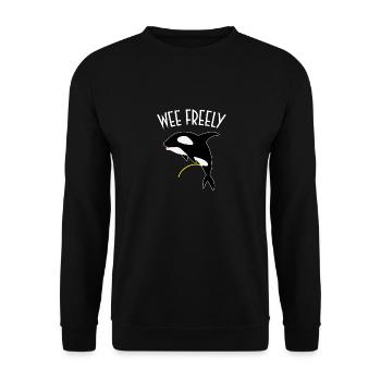 Wee Freely T-Shirt - Funny Killer Whale Orca Pun - Unisex Sweatshirt - black - Front - Alina (178cm) & Michal (187cm)