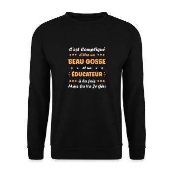 Educateur - Sweat-shirt Unisexe - noir - Devant - Alina (178cm) & Michal (187cm)