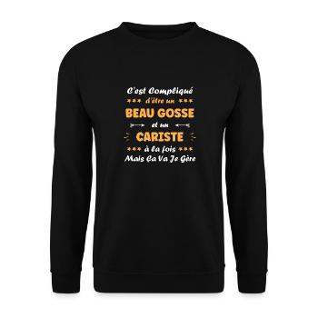 Cariste - Sweat-shirt Unisexe - noir - Devant - Alina (178cm) & Michal (187cm)