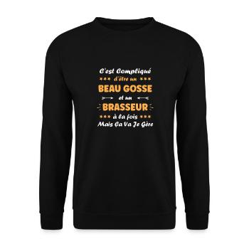 brasseur - Sweat-shirt Unisexe - noir - Devant - Alina (178cm) & Michal (187cm)