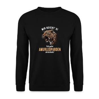 Amur Leopard Amurleoparden Amurleopard - Unisex Sweatshirt - black - Front - Alina (178cm) & Michal (187cm)