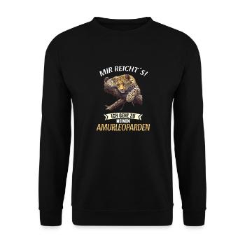 Amur Leopard Amurleoparden Amurleopard - Unisex Sweatshirt - black - Front - Alina (178cm) & Michal (187cm)