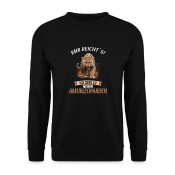 Amur Leopard Amurleoparden Amurleopard - Unisex Sweatshirt - black - Front - Alina (178cm) & Michal (187cm)