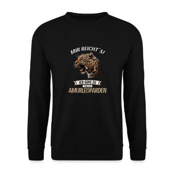 Amur Leopard Amurleoparden Amurleopard - Unisex Sweatshirt - black - Front - Alina (178cm) & Michal (187cm)